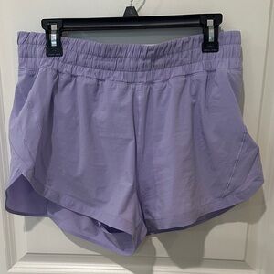 LuluLemon Track That High Rised Lined Short Size 12 -Lilac Frost